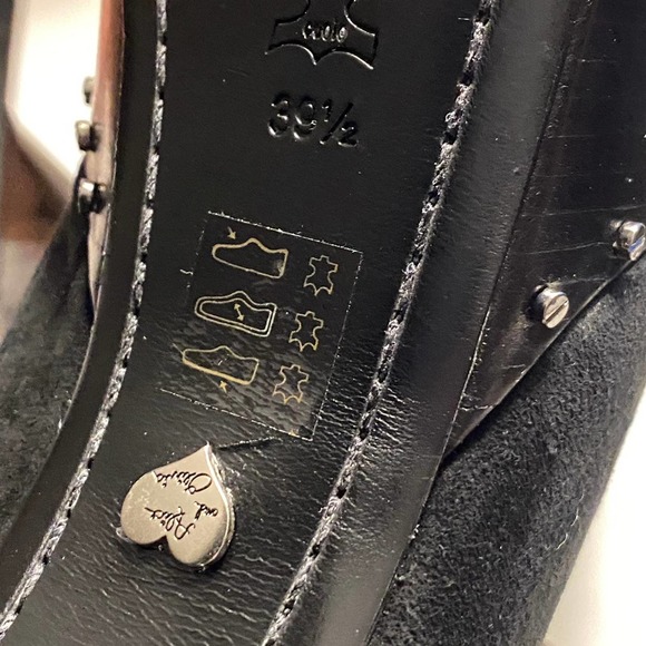 NEW 39.5 Alice + Olivia Tamson Black Suede Chunky Platform Pump Clogs Heels - Picture 13 of 15